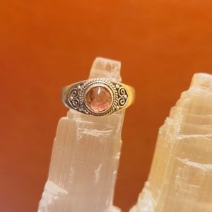 Pink Tourmaline Sterling Silver Ring